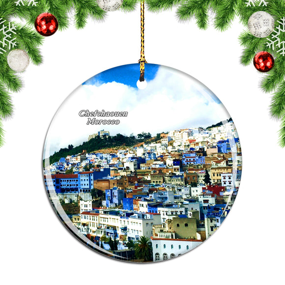 Morocco Chefchaouen Medina Christmas Ornament