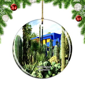 Morocco Jardin Majorelle Marrakech Christmas Ornament