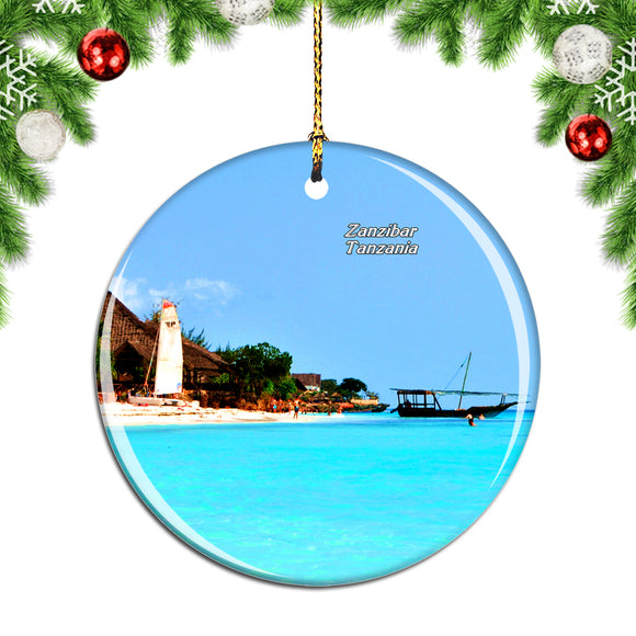 Nakupenda Beach Zanzibar Tanzania Christmas Ornament