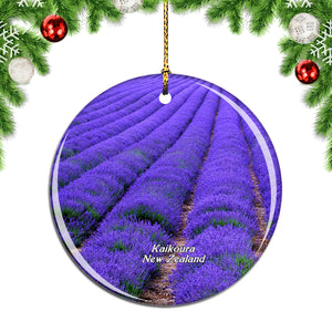 New Zealand Kaikoura Lavender Farm Christmas Ornament