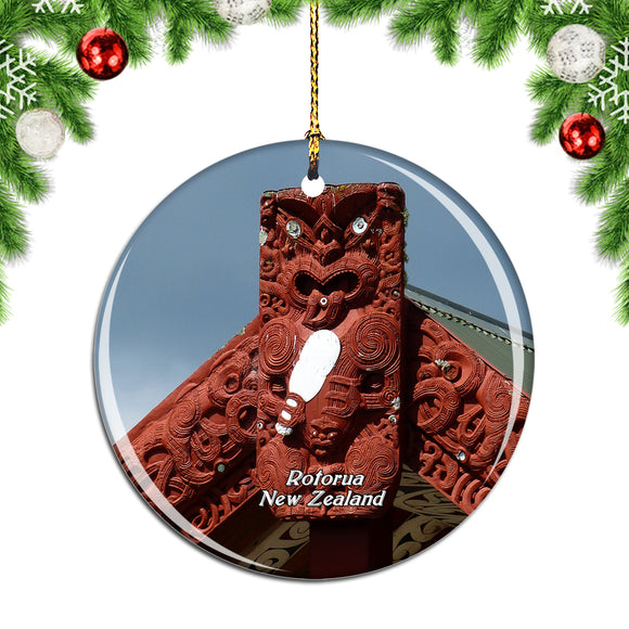 New Zealand Maori Village Rotorua Christmas Ornament