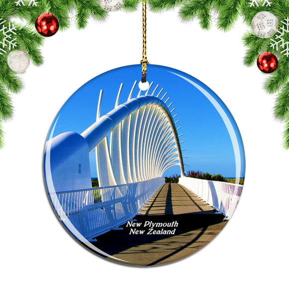 New Zealand New Plymouth Coastal Walkway Mount Taranaki Christmas Ornament