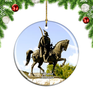 Skanderbeg Square Tirana Albania Christmas Ornament