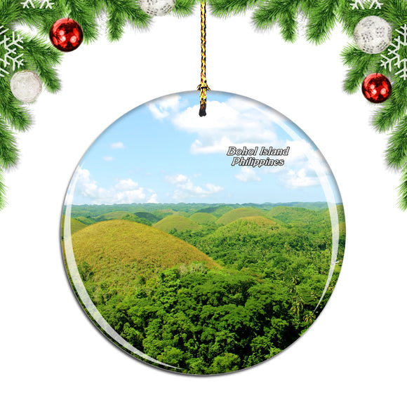 Philippines Chocolate Hills Bohol Island Christmas Ornament