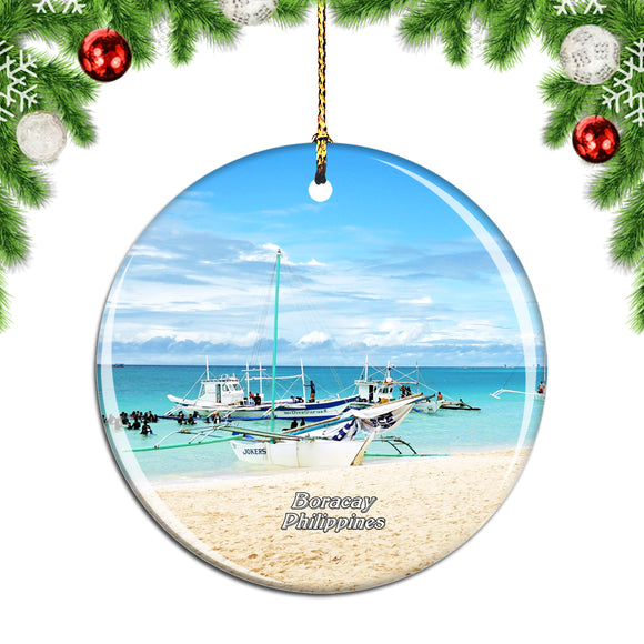 Philippines Puka Beach Boracay Christmas Ornament