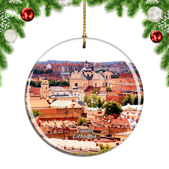 Old Town Vilnius Lithuania Christmas Ornament