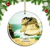 Pigeon Rocks in Raouche Beirut Lebanon Christmas Ornament