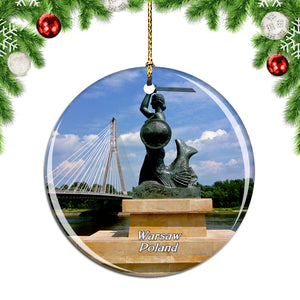 Poland Mermaid of Warsaw Christmas Ornament