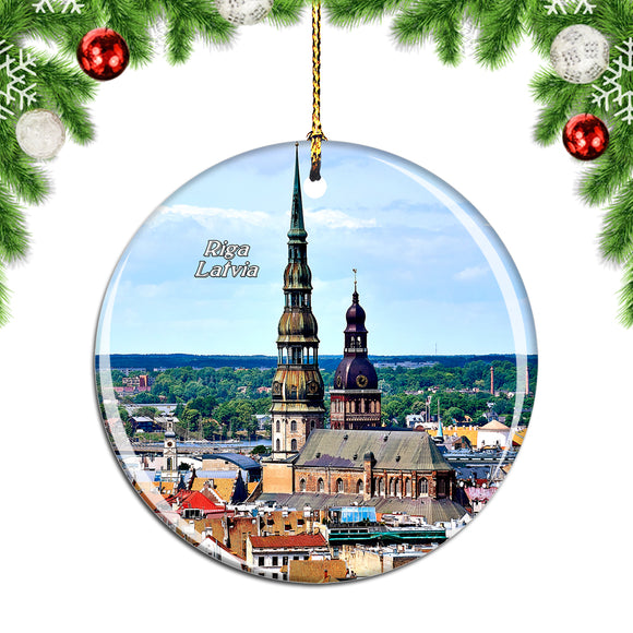 Old Town Riga Latvia Christmas Ornament