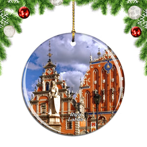 Riga Town Hall Square Latvia Christmas Ornament