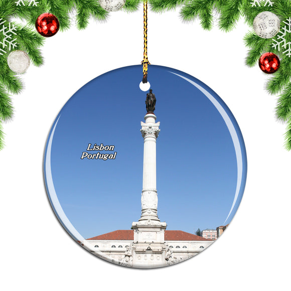 Portugal Rossio Square Lisbon Christmas Ornament