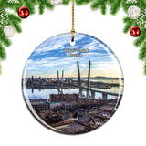 Russia Bridge to Russky Island Vladivostok Christmas Ornament