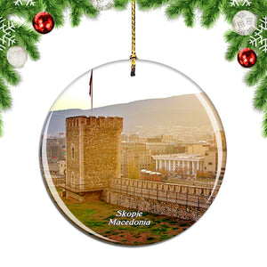 Kale Fortress Skopje Macedonia Christmas Ornament