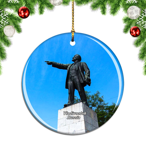 Russia Lenin's Monumen Vladivostok Christmas Ornament