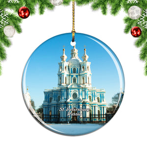 Russia Smolny Cathedral St. Petersburg Christmas Ornament