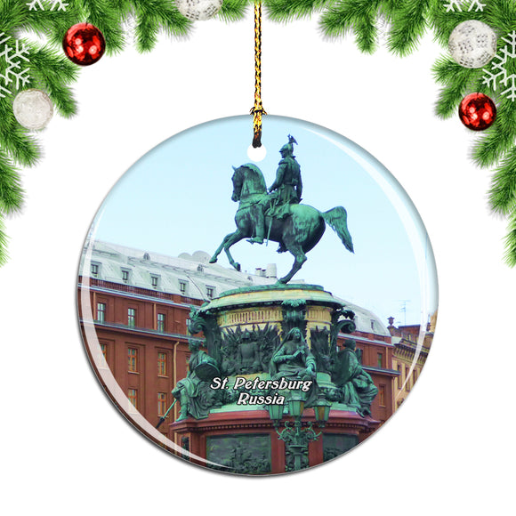 Russia Statue of Nicholas I St. Petersburg Christmas Ornament