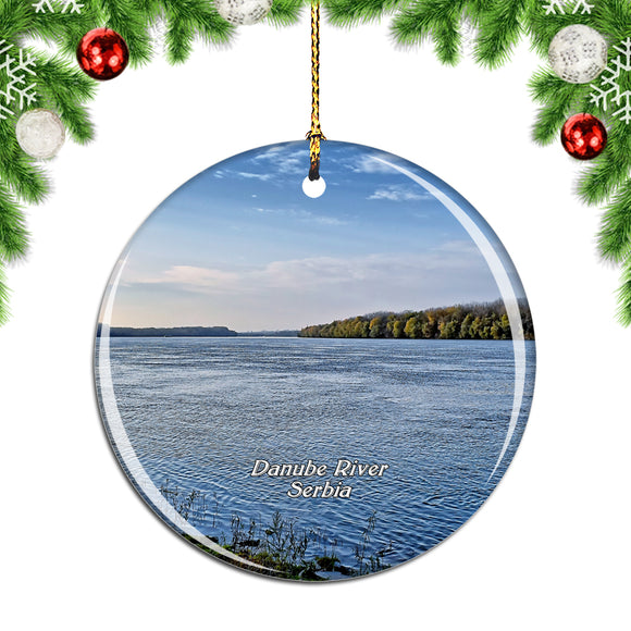 Danube River Belgrade Serbia Christmas Ornament