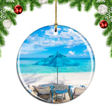 Seven Mile Beach Grand Cayman UK Christmas Ornament