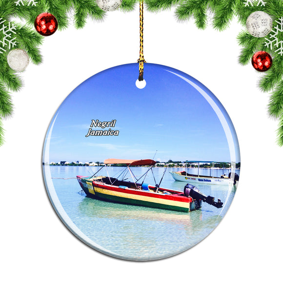 Seven Mile Beach Negril Jamaica Christmas Ornament