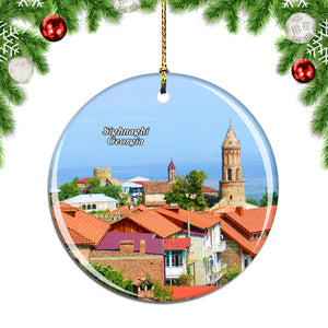 Sighnaghi old city Georgia Christmas Ornament