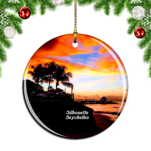 Silhouette Seychelles Christmas Ornament