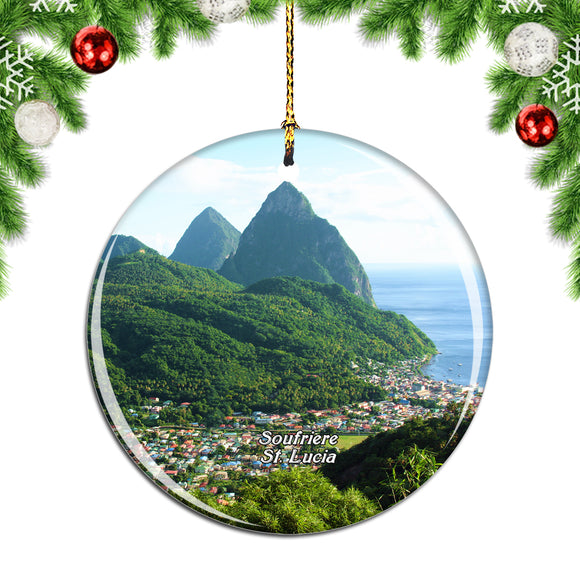 Soufriere St. Lucia Christmas Ornament