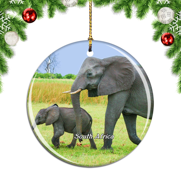 South Africa Elephant Christmas Ornament