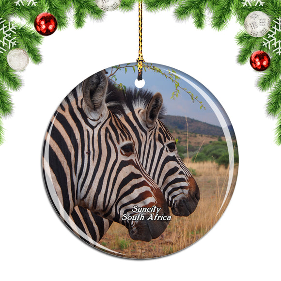 South Africa Zebra Pilanesberg National Park Suncity Christmas Ornament