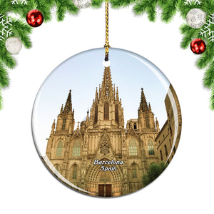 Spain Barcelona Cathedral Gothic Quarter Christmas Ornament