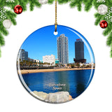 Spain Barceloneta Beach Barcelona Christmas Ornament