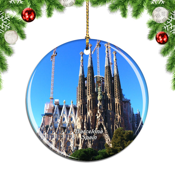 Spain Basilica of the Sagrada Familia Barcelona Christmas Ornament