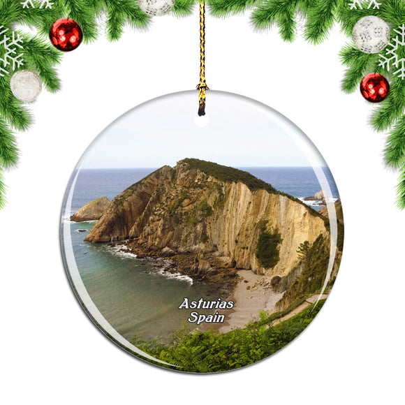 Spain Beach Asturias Christmas Ornament