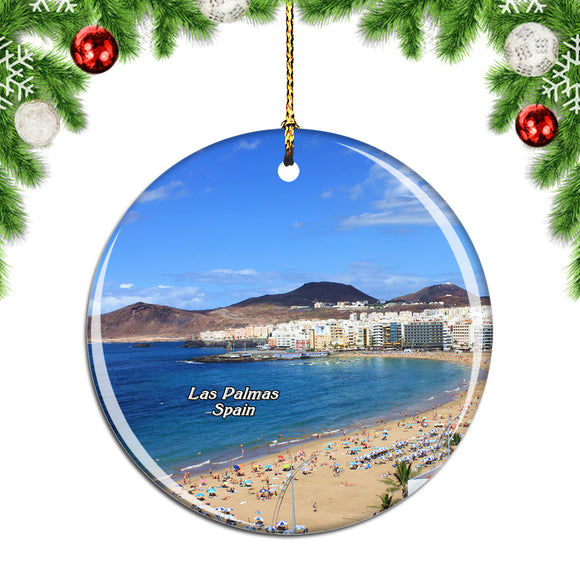 Spain Beach of Las Canteras Las Palmas Christmas Ornament