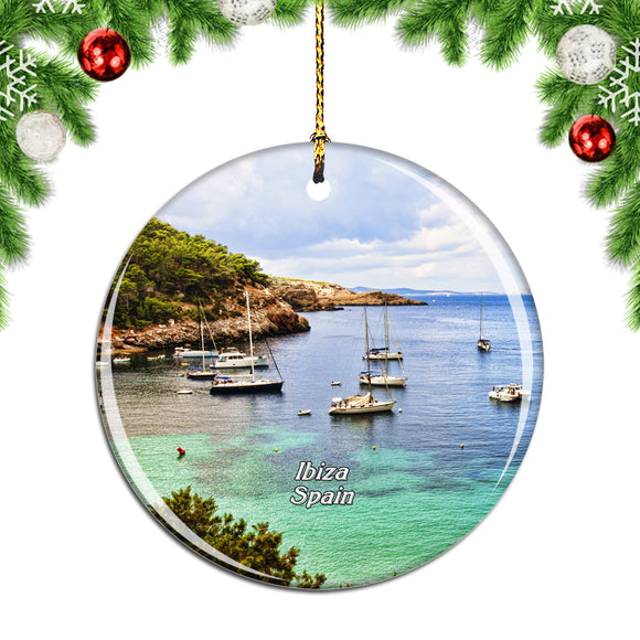 Spain Cala Bassa Ibiza Christmas Ornament