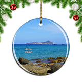 Spain Cala Comte Beach Ibiza Christmas Ornament