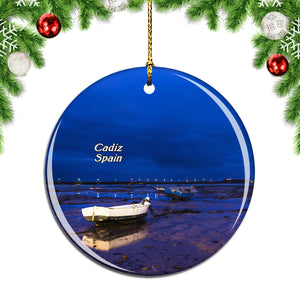 Spain Caleta Beach Cadiz Christmas Ornament