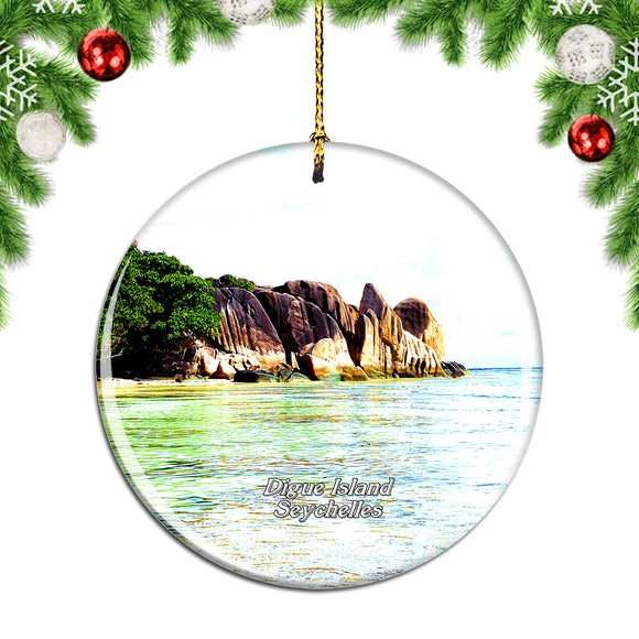 Anse Source d¡¯Argent La Digue Island Seychelles Christmas Ornament