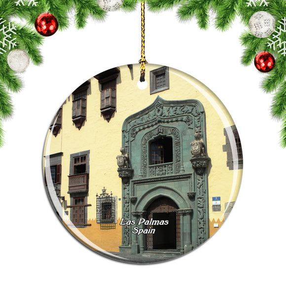 Spain Columbus House Las Palmas Christmas Ornament