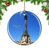 Spain Columbus Memorial Tower Barcelona Christmas Ornament