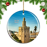 Spain Gold Tower Seville Christmas Ornament