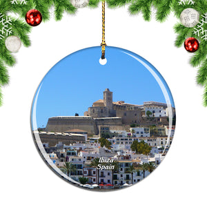 Spain Ibiza Castle Christmas Ornament