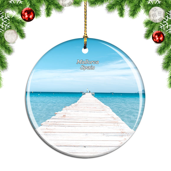 Spain Muro Beach Mallorca Christmas Ornament