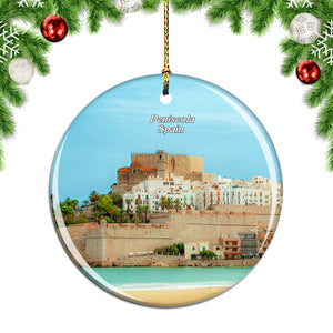 Spain Peniscola Castle Christmas Ornament