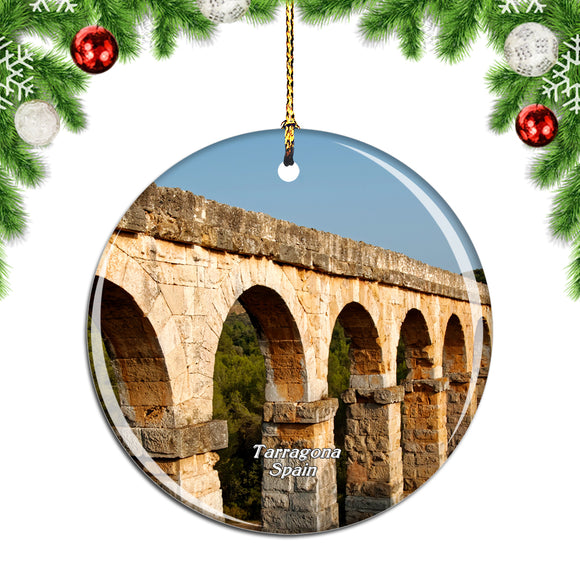 Spain Roman Aqueduct,Tarragona Christmas Ornament