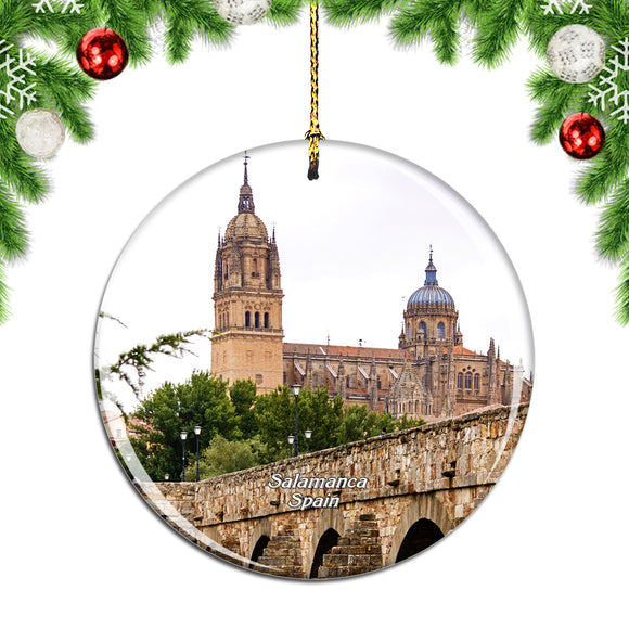 Spain Roman Bridge Cathedral Salamanca Christmas Ornament