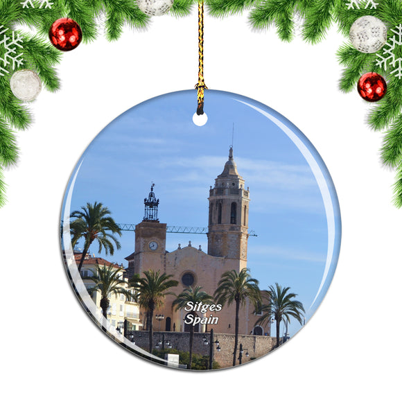 Spain Sitges Church Christmas Ornament