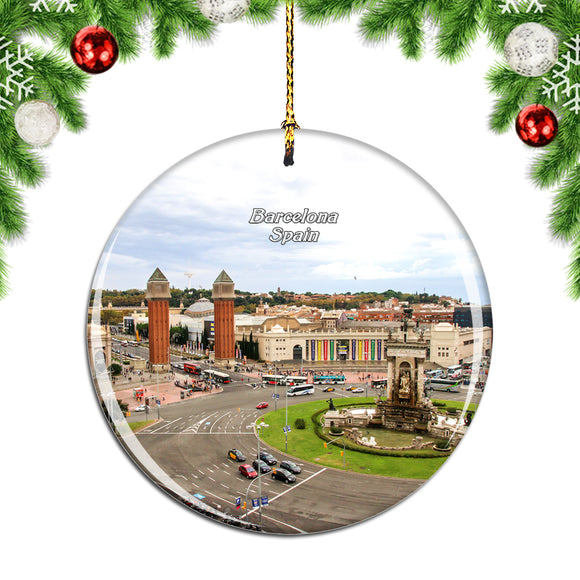 Spain Suare Barcelona Christmas Ornament