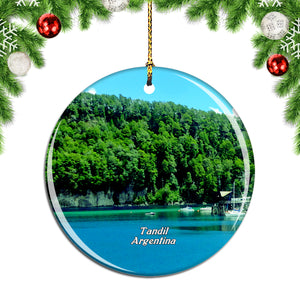 Argentina Lake and Fort Dike Tandil Christmas Ornament