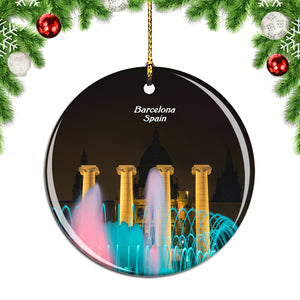 Spain The Magic Fountain Barcelona Christmas Ornament