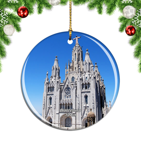 Spain Tibidabo Moutain Barcelona Christmas Ornament